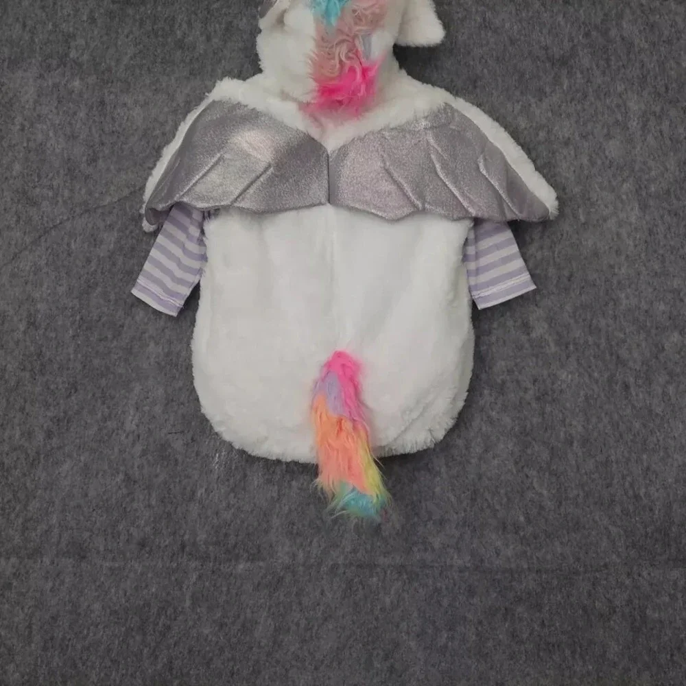 Unicorn Costume Baby 0-6M White Purple Hooded Wings Storybook Fantasy‎ Dress Up